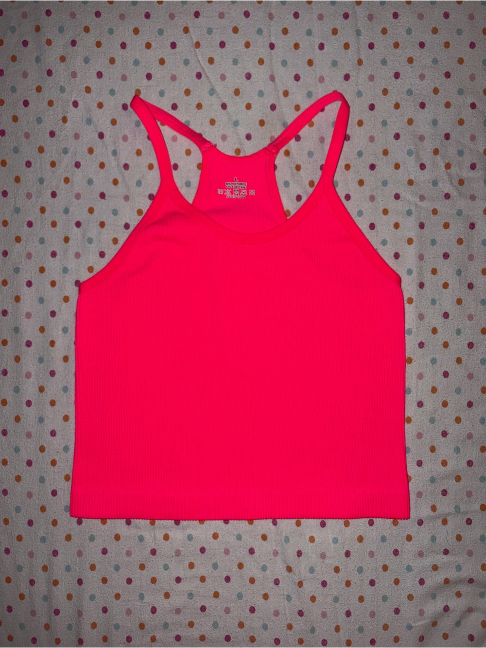 Yiwu Kai Clothes Hot Pink Ribbed Racerback Tank Top — Size Large